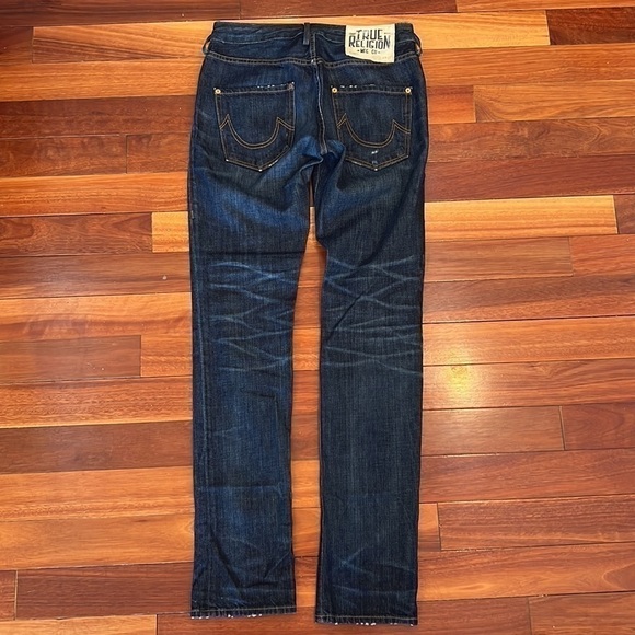 🌸 True Religion Avery Distressed Button Fly Jeans Size 25/35 Long USA - Picture 8 of 12